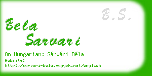 bela sarvari business card