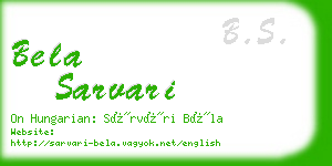 bela sarvari business card